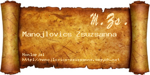 Manojlovics Zsuzsanna névjegykártya